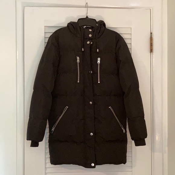 TOPSHOP | Women’s Hooded Puffer Coat, US Size 4 - Picture 3 of 6